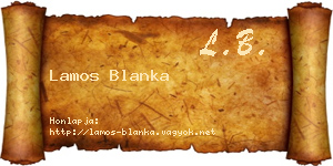 Lamos Blanka névjegykártya